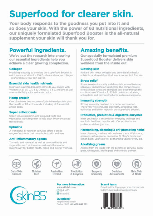 SkinB5 Skin Superfood Booster 100g-Matakana Pharmacy